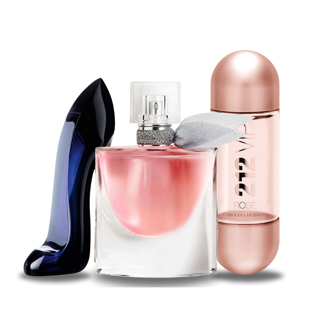 3er-Parfum-Set – Good Girl von Carolina Herrera, La Vie Est Belle von Lancôme und 212 VIP Rosé von Carolina Herrera