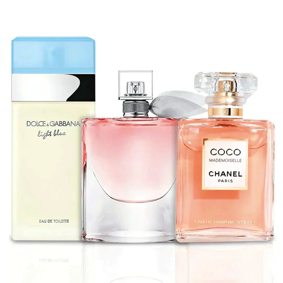 3er-Parfum-Set – La Vie Est Belle, Coco Mademoiselle und Light Blue [100 ml jeweils]