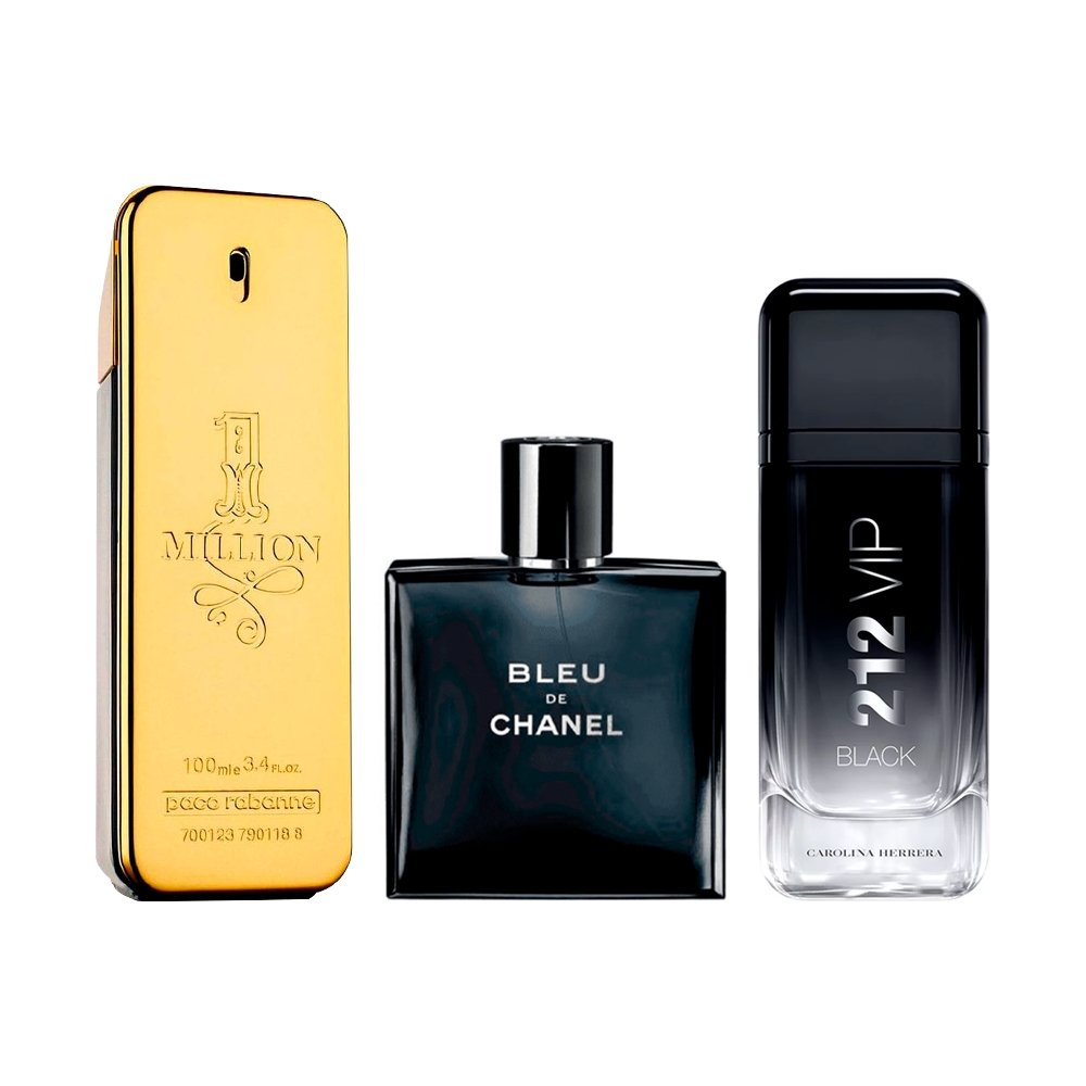 3er-Parfum-Set – 1 Million, Bleu de Chanel und 212 VIP Black [je 100 ml]