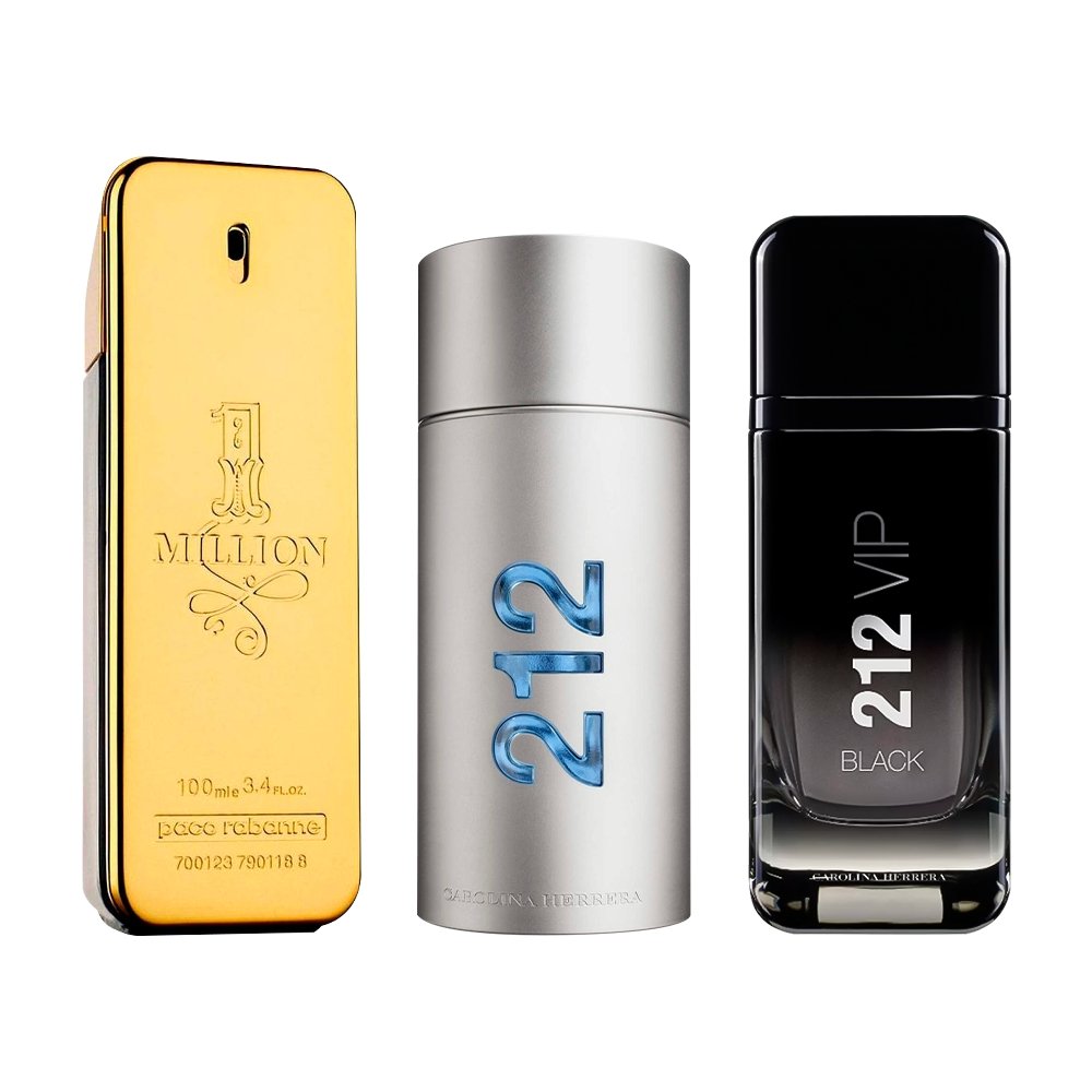 3er-Parfum-Set – 1 Million, 212 MEN und 212 Black [je 100 ml]