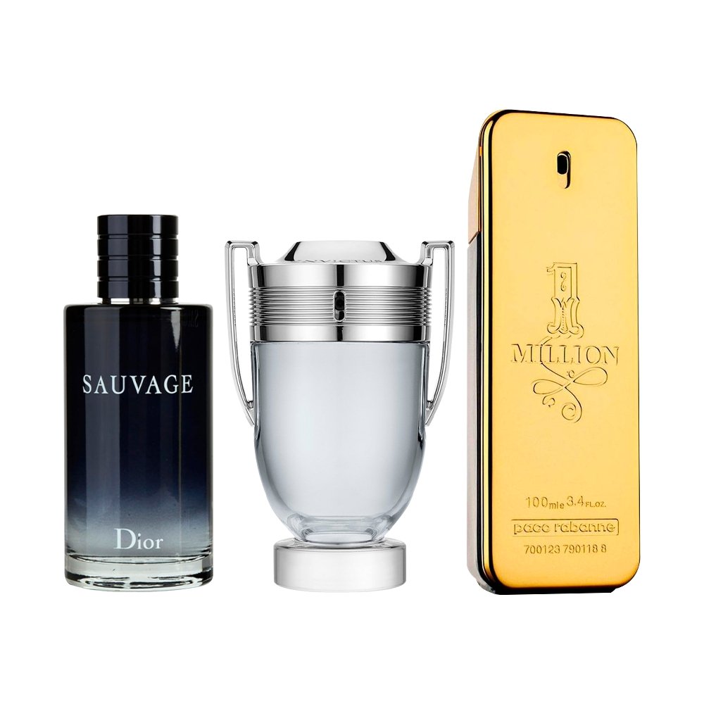 3er-Parfum-Set – Silver Scent, Azzaro Pour Homme und 212 Black [je 100 ml]