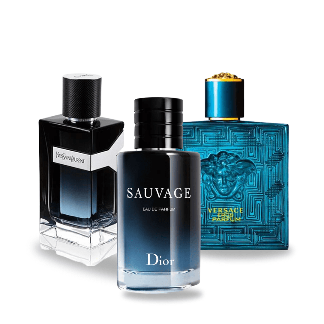 3er-Parfum-Set – Y von Yves Saint Laurent, Sauvage von Dior und Versace Eros von Versace